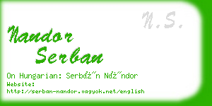 nandor serban business card